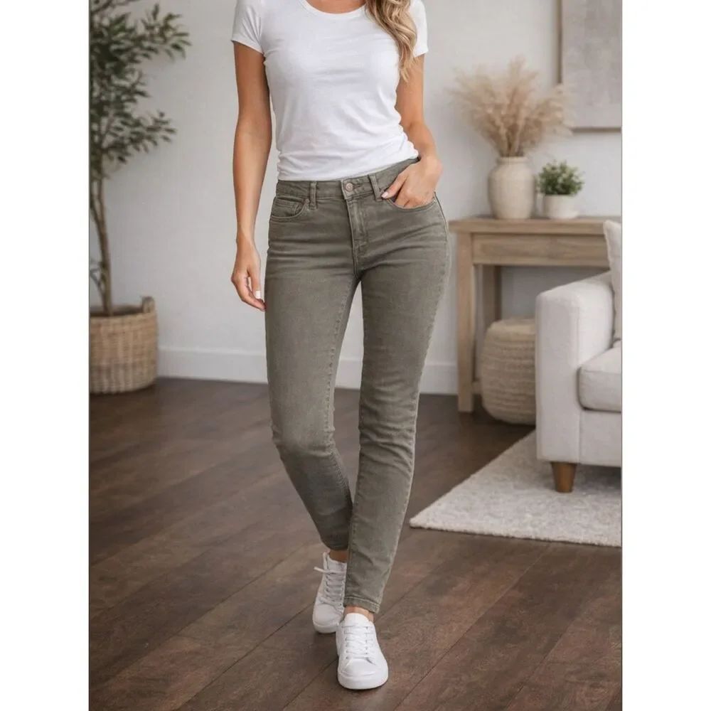 DL1969 Nina High Rise Skinny 4-Way Stretch Dublin Green